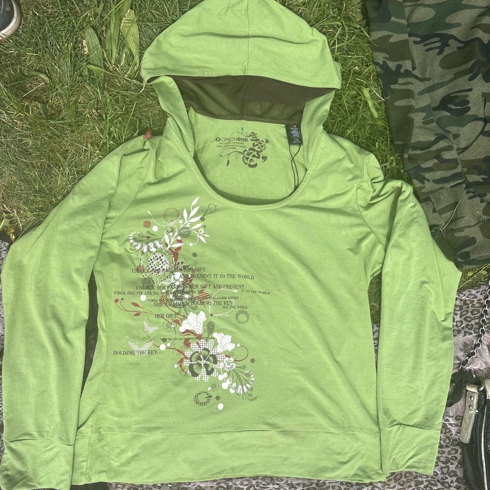 Green Floral Women's Hoodie
